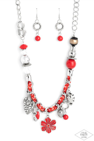 Paparazzi Charmed, I Am Sure - Red Necklace