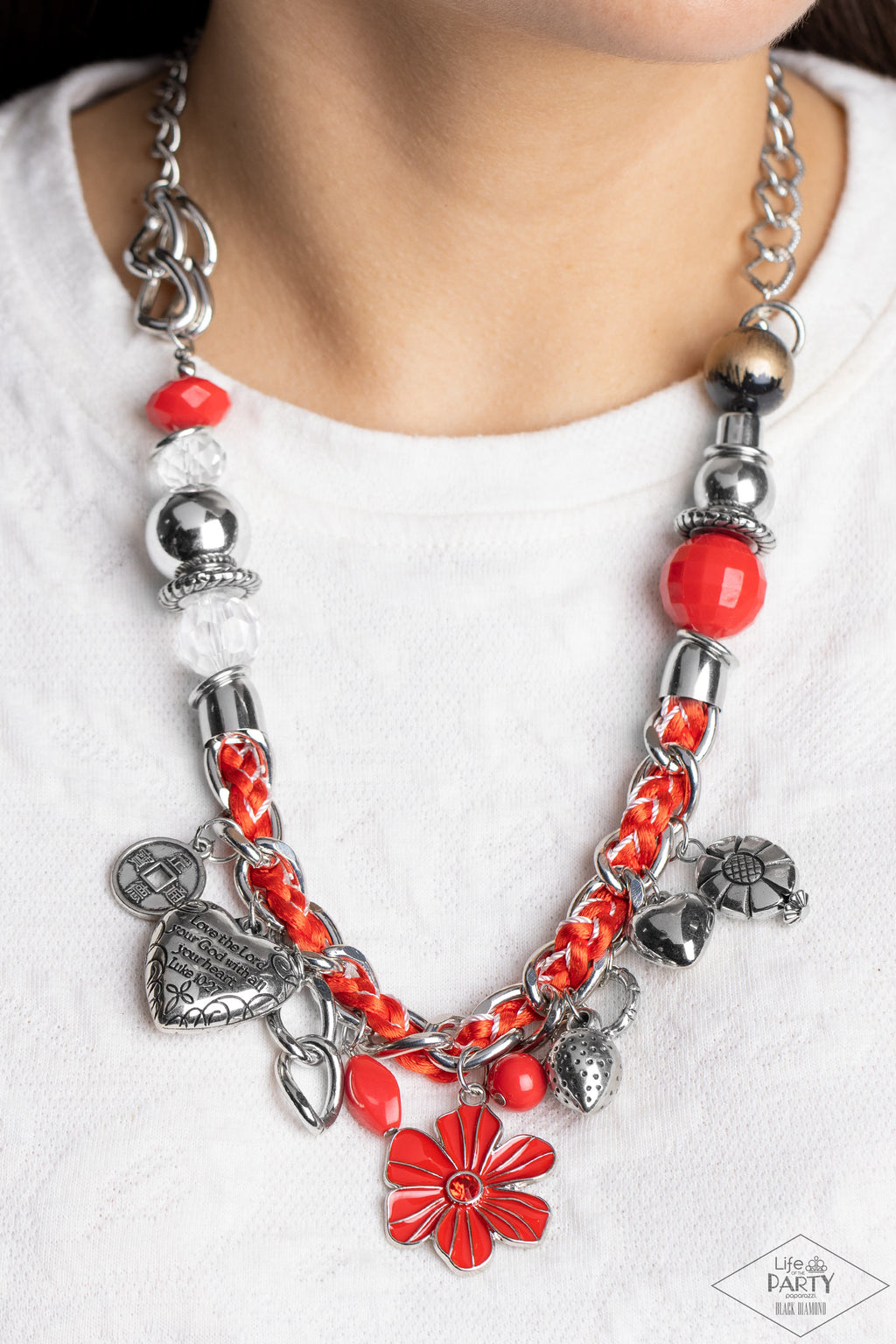 Paparazzi Charmed, I Am Sure - Red Necklace