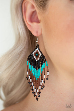 Paparazzi Wind Blown Wanderer - Blue Earrings