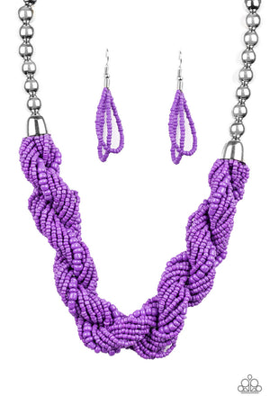 Paparazzi Savannah Surfin - Purple Necklace