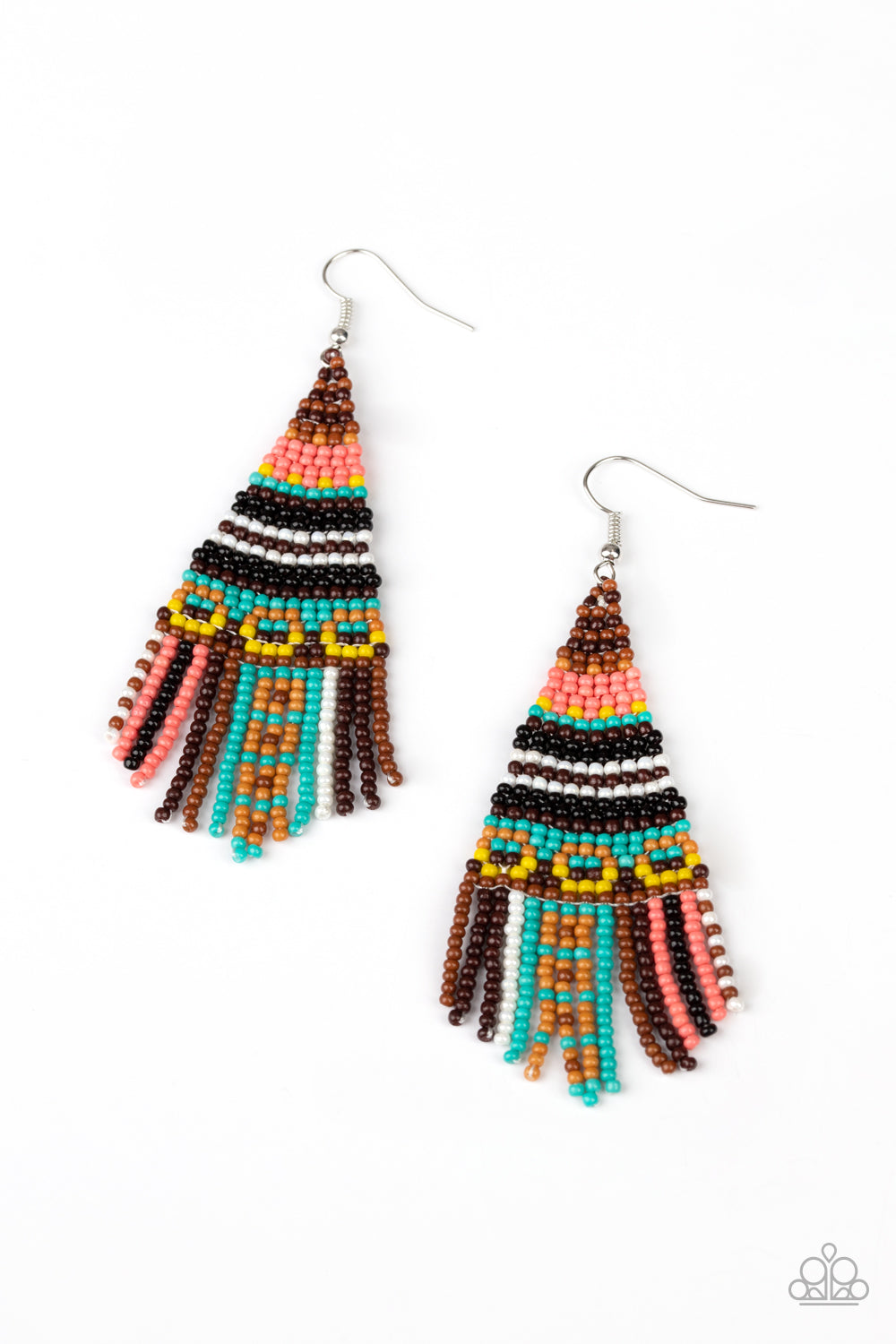 Paparazzi Beaded Bohemian - Brown Earrings