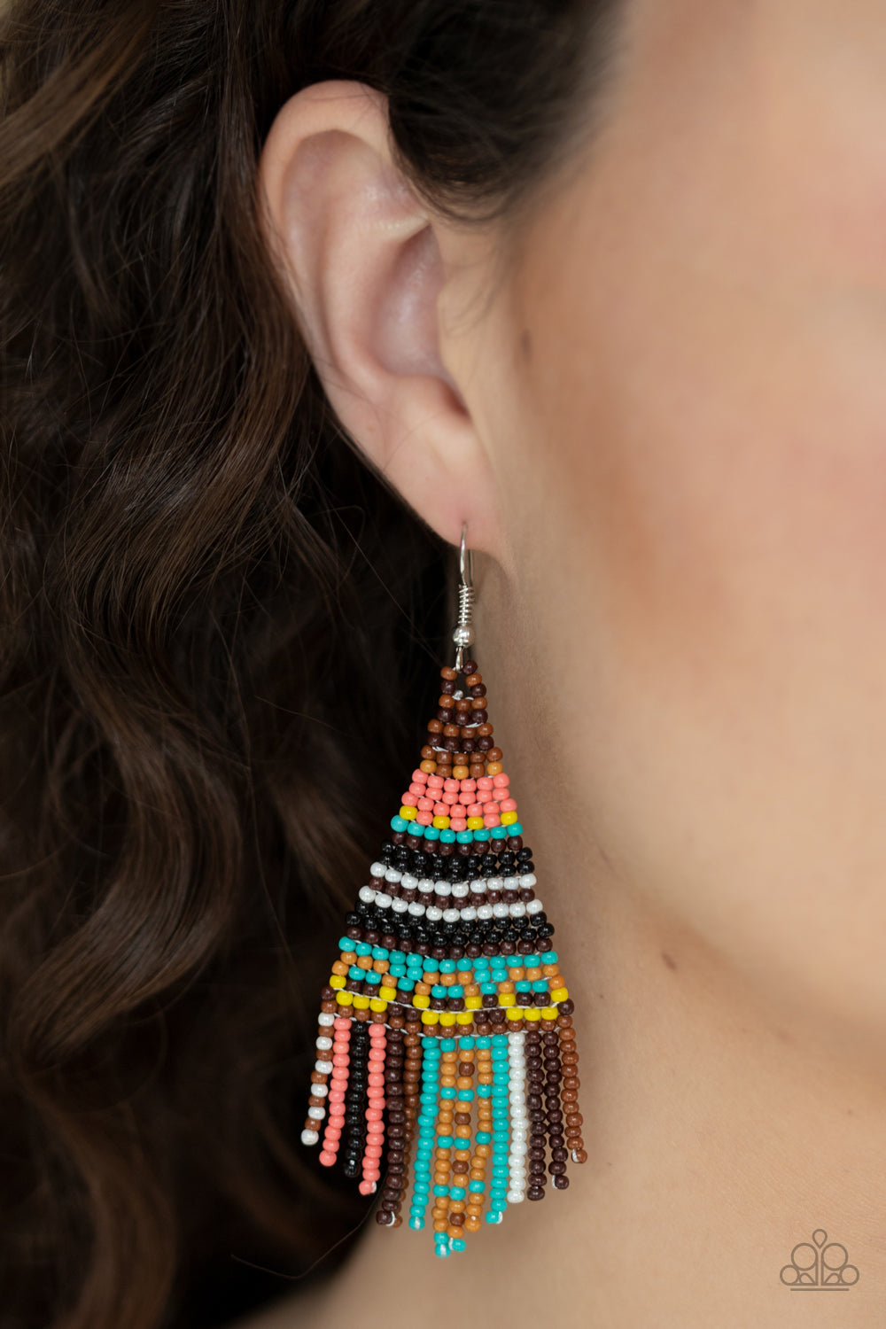 Paparazzi Beaded Bohemian - Brown Earrings