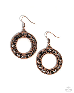 Paparazzi Vineyard Valentine - Copper Earrings