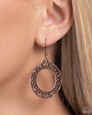 Paparazzi Vineyard Valentine - Copper Earrings