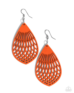 Paparazzi Caribbean Coral - Orange Earrings