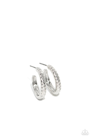 Paparazzi Curvy Charisma - Silver Earrings