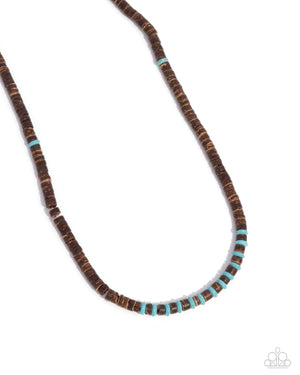 Paparazzi The WOOD Times - Blue Urban Necklace