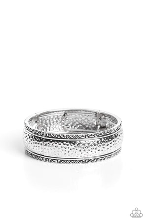 Paparazzi Textile Tenor - Silver Bracelet