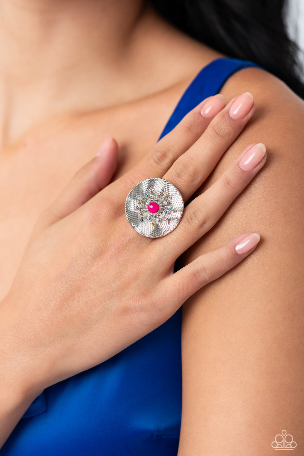 Paparazzi Life of the Party Exclusive October 2023 - Seriously SUNBURST Pink Ring