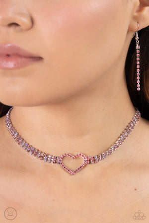 Paparazzi Rows of Romance - Pink Choker