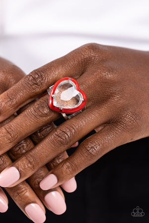 Paparazzi Hallmark Heart - Red Ring