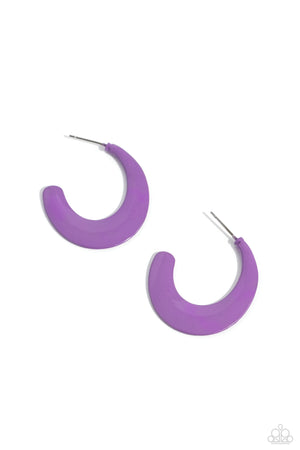 Paparazzi Fun-Loving Feature - Purple Earrings