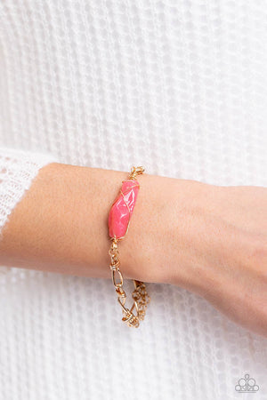 Paparazzi Cavern Class Pink Necklace & Whimsically Wrapped Pink Bracelet
