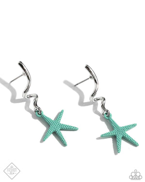 Paparazzi Written in the STARFISH - Blue Earrings