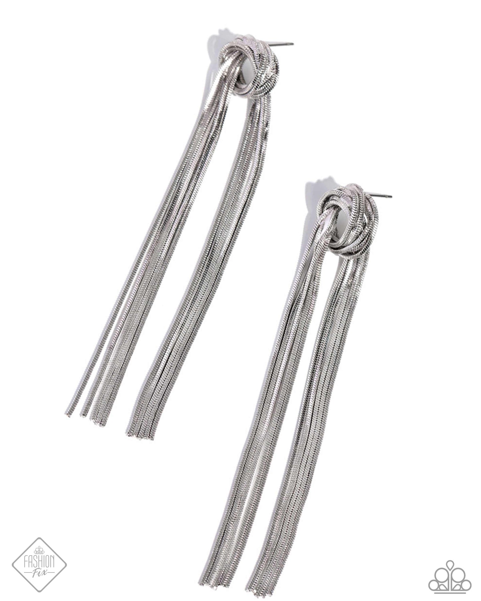 Paparazzi All STRANDS On Deck - Silver Earrings