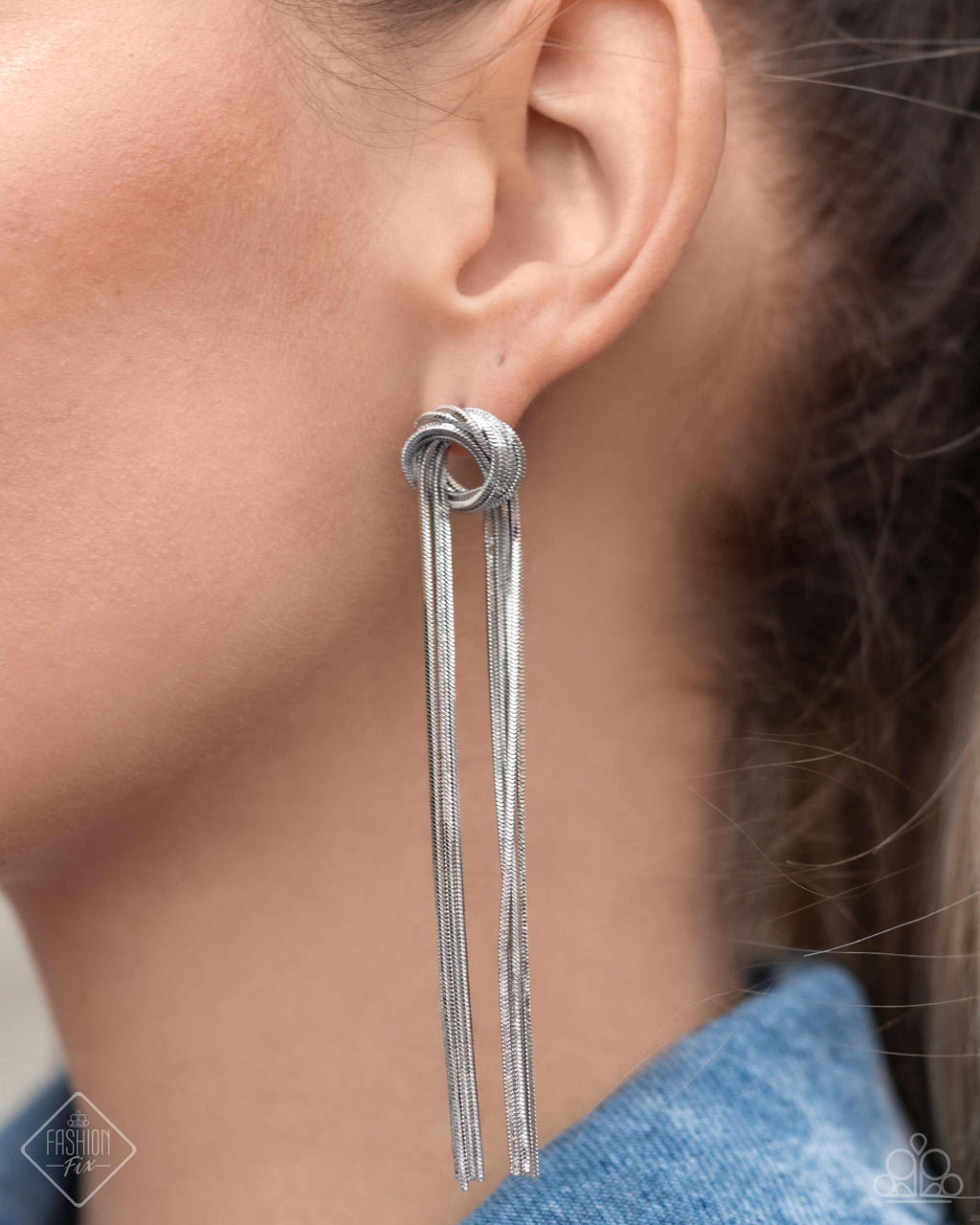 Paparazzi All STRANDS On Deck - Silver Earrings