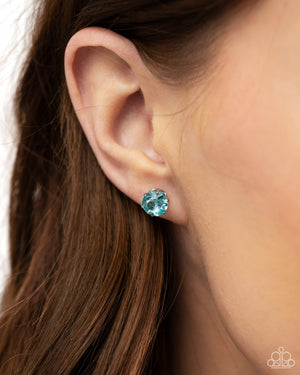 Paparazzi Breathtaking Birthstone - Blue Post Earrings (March)