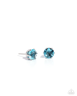 Paparazzi Breathtaking Birthstone - Blue Post Earrings (March)