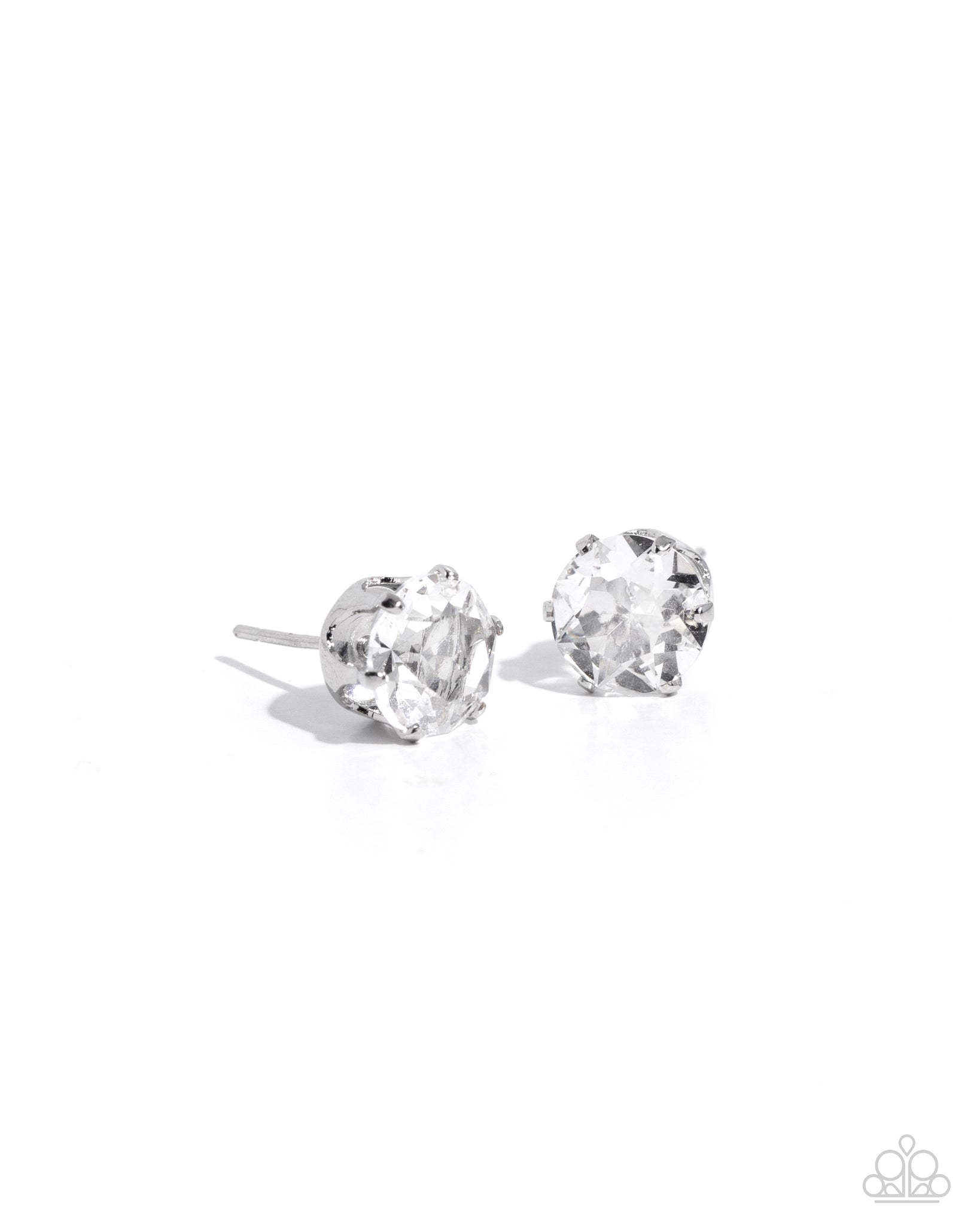 Paparazzi Breathtaking Birthstone - White Post Earrings (April)