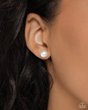 Paparazzi Breathtaking Birthstone - White Post Earrings (June)