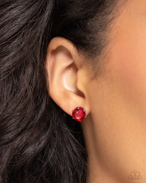 Paparazzi Breathtaking Birthstone - Red Post Earrings (July)