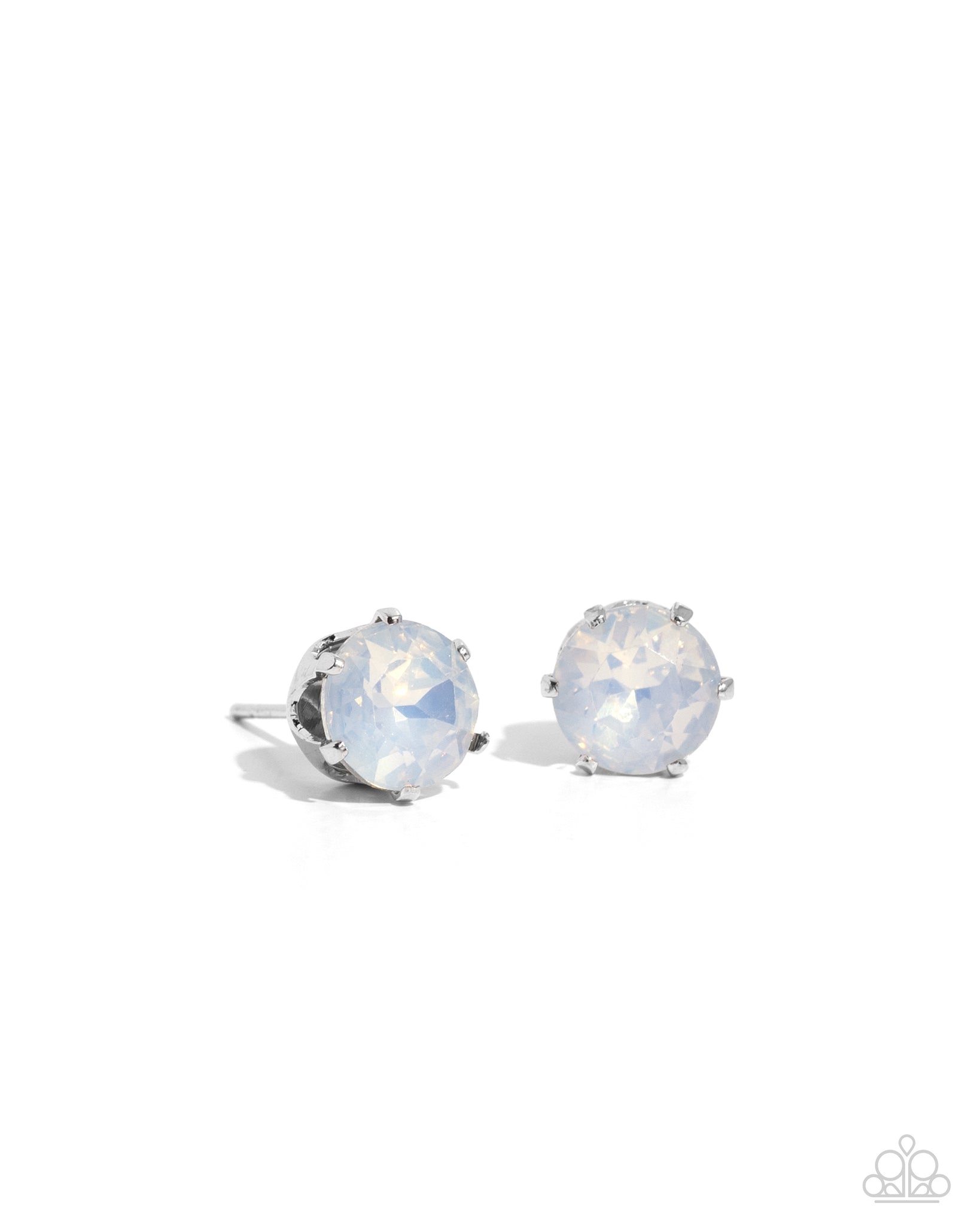 Paparazzi Breathtaking Birthstone - White Post Earrings (October)
