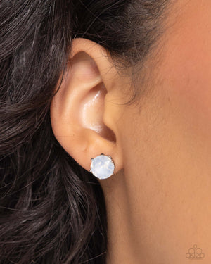 Paparazzi Breathtaking Birthstone - White Post Earrings (October)