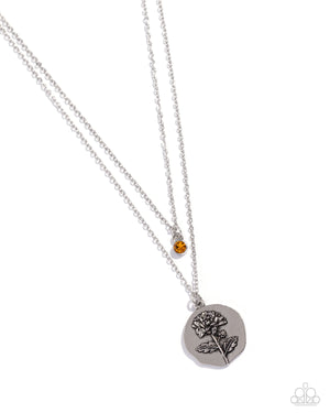 Paparazzi Birthstone Beauty - Orange Necklace (November)