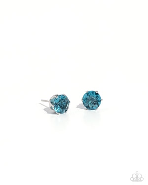 Paparazzi Breathtaking Birthstone - Blue Post Earrings (December)