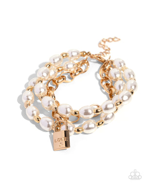 Paparazzi LOVE-Locked Legacy - Gold Bracelet