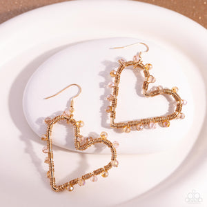 Paparazzi HEART of Your World - Gold Earrings