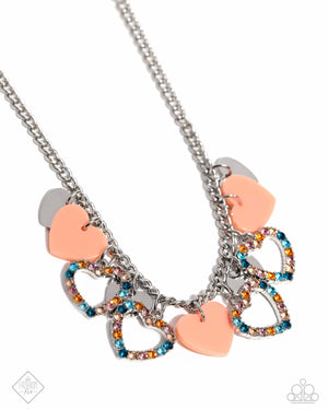 Paparazzi Look the HEART - Orange Necklace