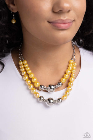 Paparazzi Ballroom Balance - Yellow Necklace