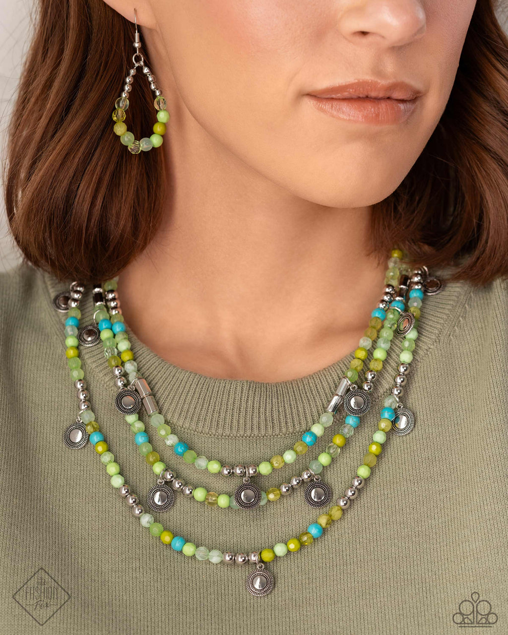 Paparazzi Piquant Pattern - Green Necklace