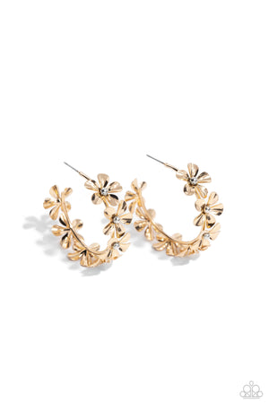 Paparazzi Floral Flamenco - Gold Earrings