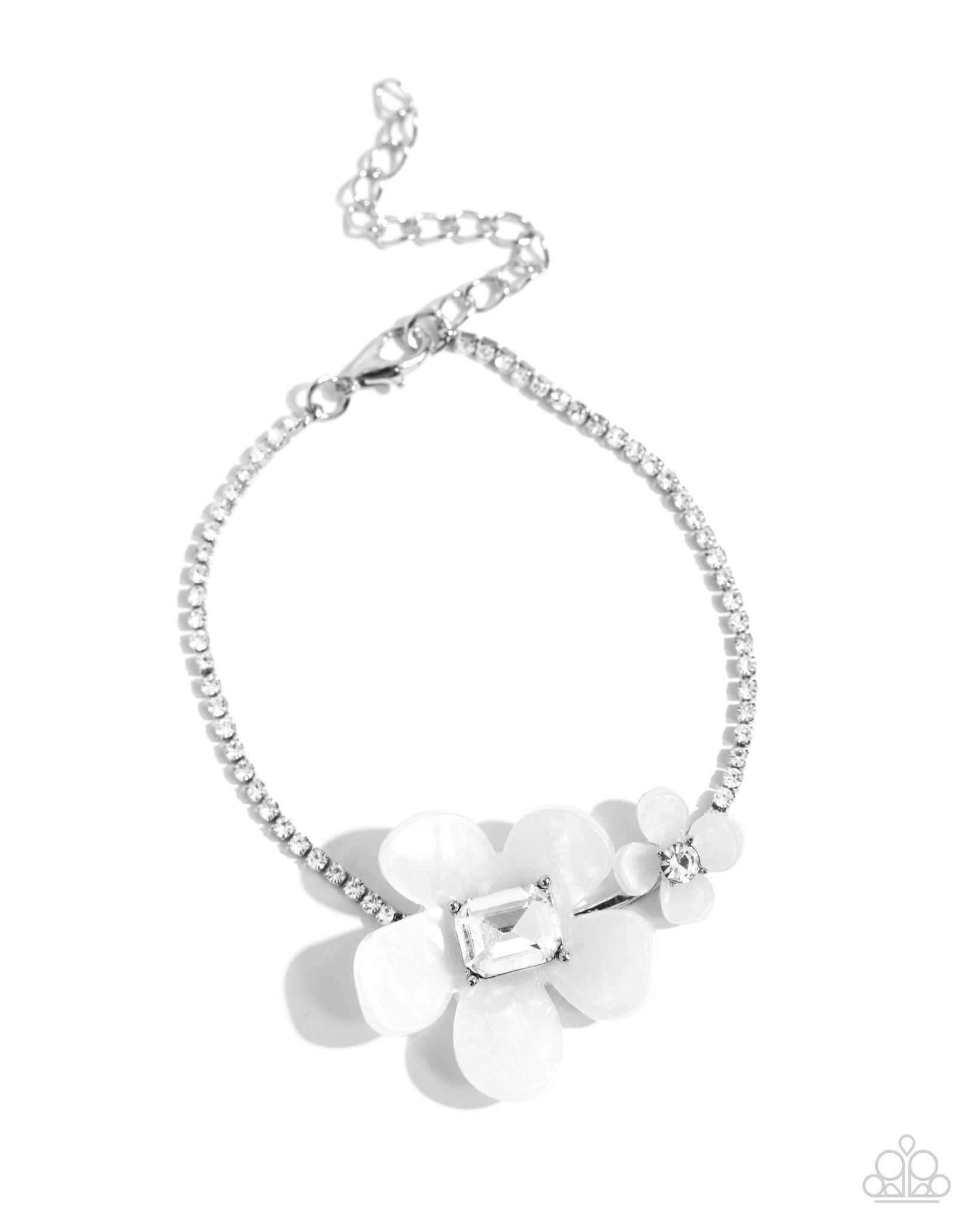 Paparazzi Dainty Deduction White Necklace & Dainty Devotee White Bracelet