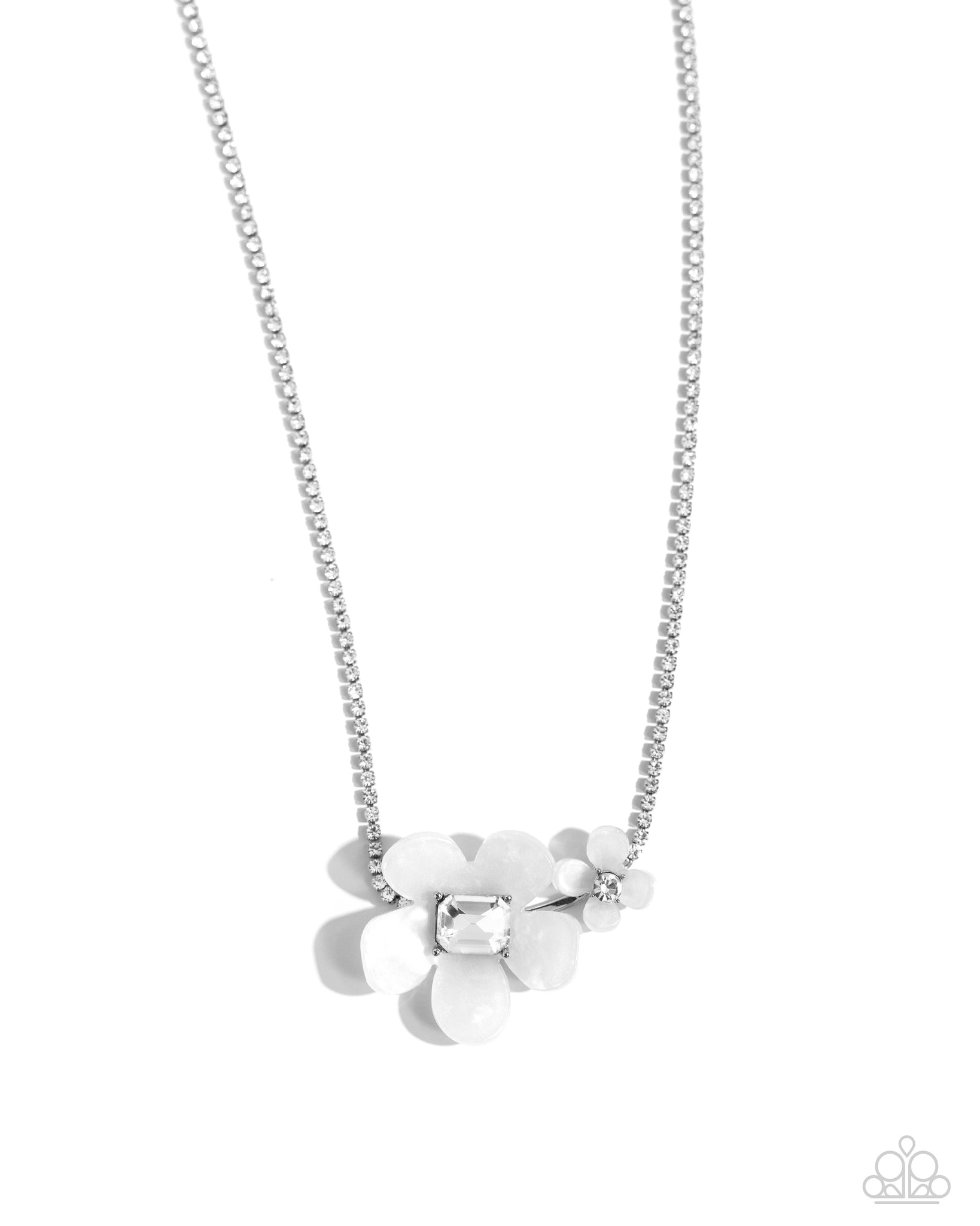 Paparazzi Dainty Deduction White Necklace & Dainty Devotee White Bracelet