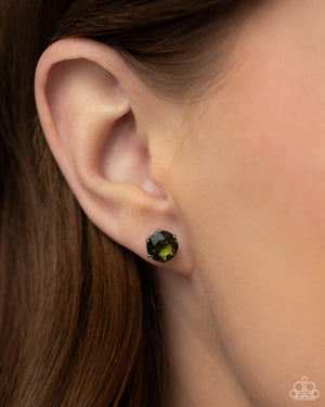 Paparazzi Breathtaking Birthstone - Green Post Earrings (August)