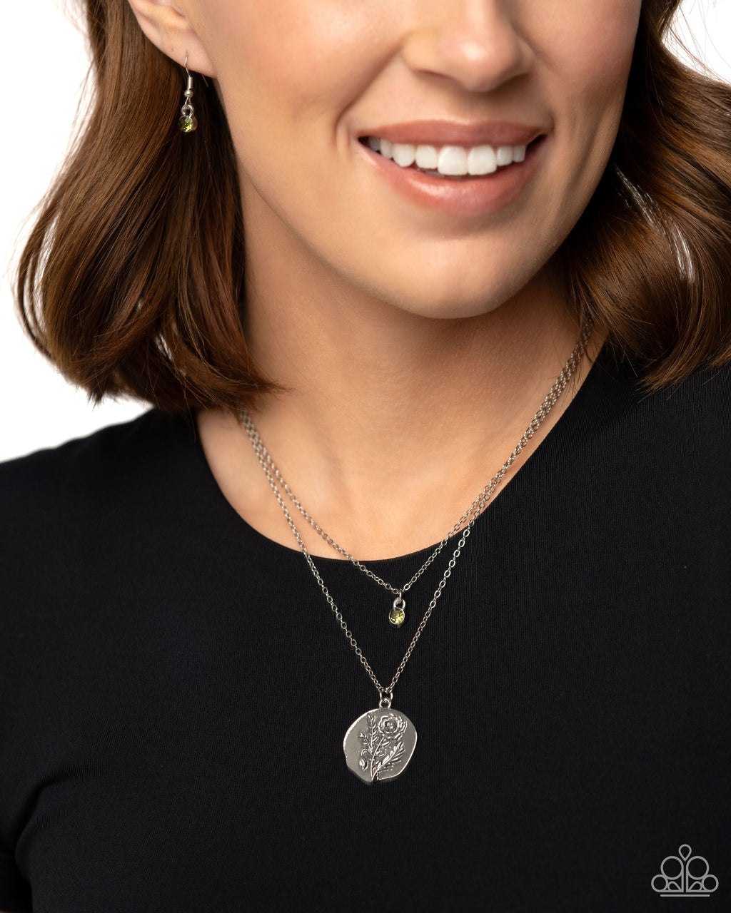 Paparazzi Birthstone Beauty - Green Necklace (August)