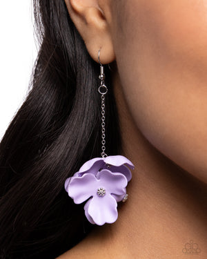 Paparazzi Plentiful Petals - Purple Earrings