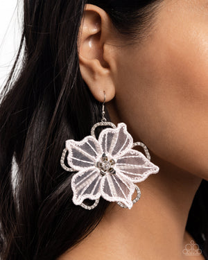 Paparazzi Refined Recognition - White Earrings