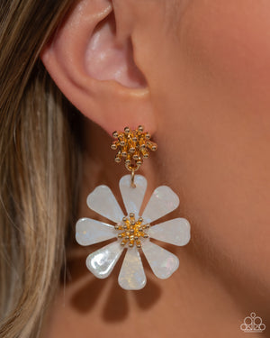 Paparazzi Poetically Pastel - White Earrings