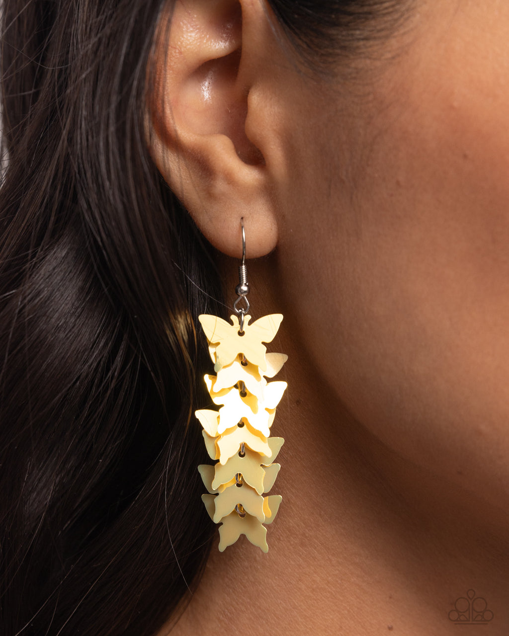 Paparazzi Aerial Ambiance - Yellow Earrings