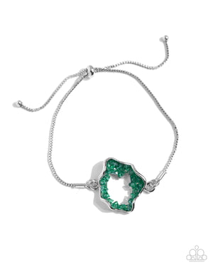 Paparazzi Geode Greeting Green Bracelet & Geode Green Ring