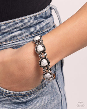 Paparazzi Harmonious Headliner - White Bracelet