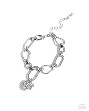 Paparazzi HEART Director - White Bracelet