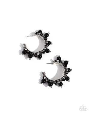 Paparazzi Elite Expense - Black Earrings