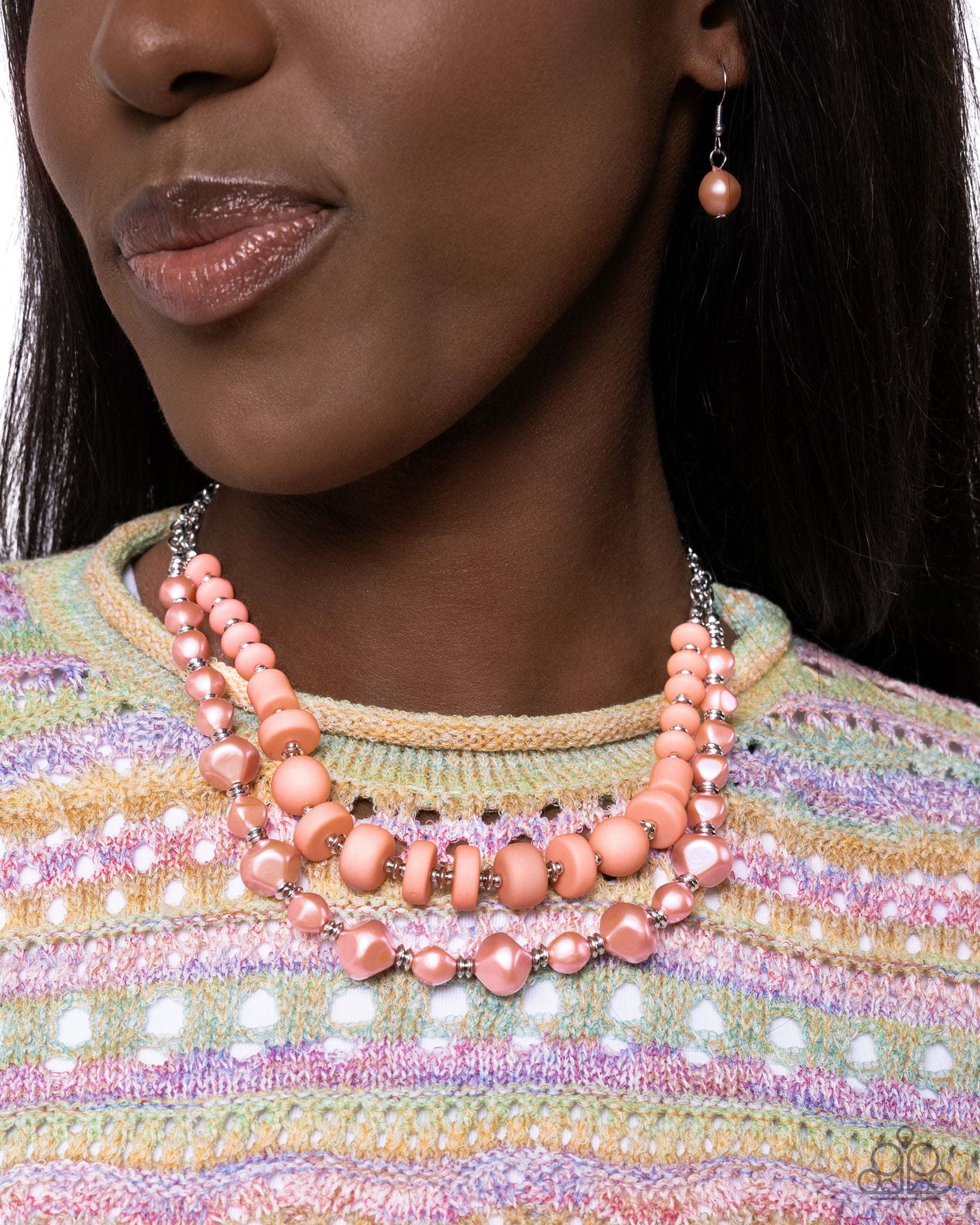 Shape Shifting Sense Orange Necklace & Shape Shifting Season Orange Bracelet