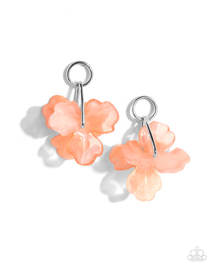 Paparazzi Glassy Garden - Orange Earrings