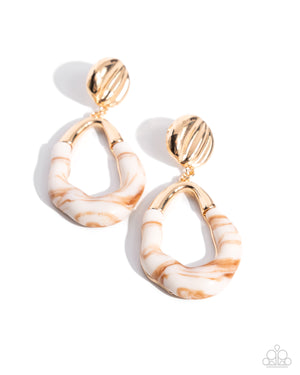 Paparazzi High-Sheen Swirls - Gold Earrings